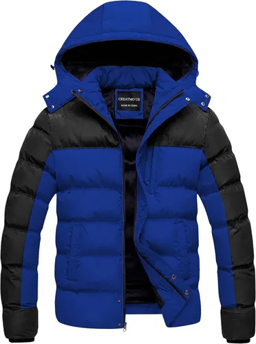 Vista 22 de CREATMO US Chaqueta acolchada para hombre, impermeable, para invierno, abrigo de esquí grueso y cálido