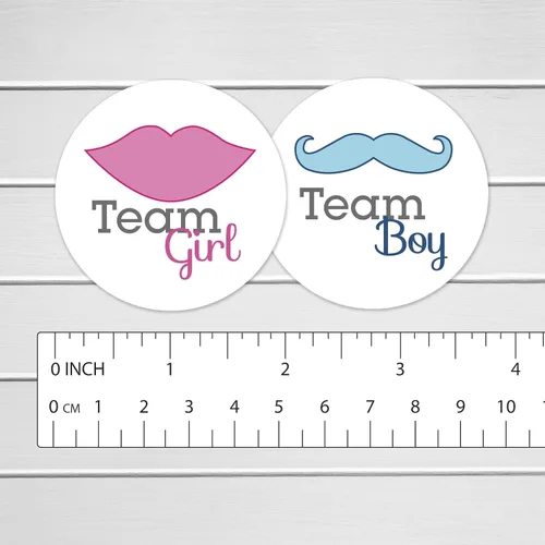 Vista 3 de Pegatinas de revelación de género de 40-2 pulgadas. Pegatinas de equipo chico y chica de equipo - Nuevo diseño (#119N)
