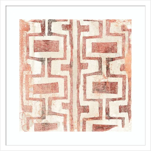 Vista 13 de Amanti Art Lienzo decorativo para pared, 24 x 24 pulgadas, diseño de tierra roja en V de June Erica Vess, arte abstracto para pared, decoración