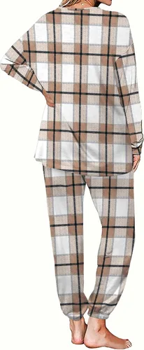 Vista 12 de Aloodor conjunto deportivo de 2 piezas para mujer, con sudadera con cuello redondo, sin botones