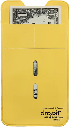 Vista 18 de UBICON 10 sobres azules reutilizables Dropit Safe para depositar monedas y dinero, tamaño 10, azul Secure Cash Handling Heavy-Duty Vinyl