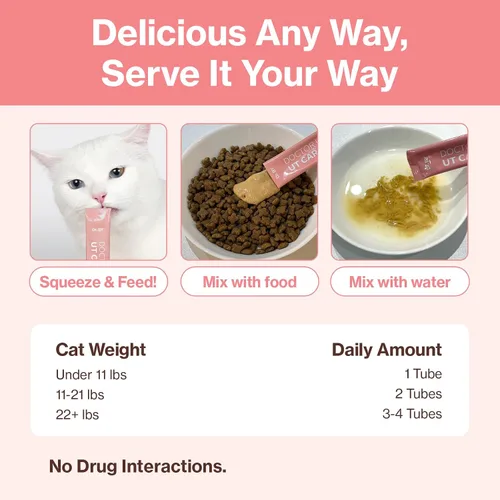 Vista 10 de Doctor By UT Care Cat - Suplemento urinario de apoyo renal para UTI de gatos, tratamiento con arándano para la salud renal de gatos con Pacran