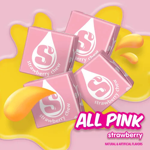 Vista 3 de STARBURST All Pink - Paquete a granel de caramelos masticables de frutas, tamaño compartido, 15.6 onzas, paquete de 6 Strawberry candy pink candy