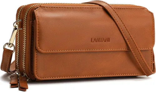 Vista 39 de Lanyani Cartera Cruzada RFID con Correa de Muñeca y Bolsillo para Teléfono para Mujeres de Cuero Vegano