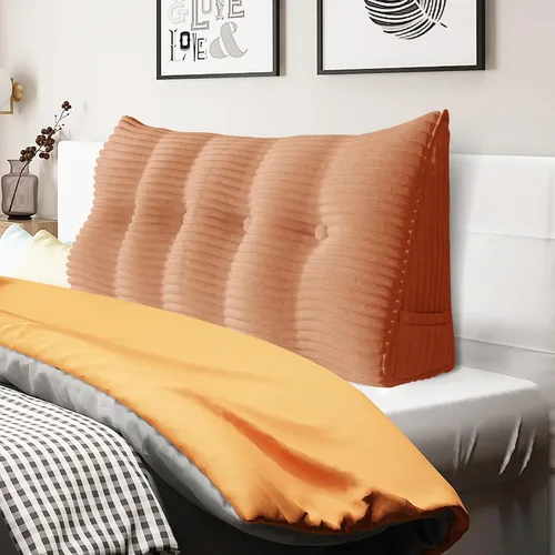 Vista 11 de Almohada de cuña acolchada de 8 libras para cabecero, posicionador corporal en forma de triángulo, almohada de lectura para la cama, almohada