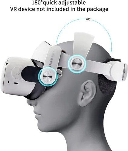 Vista 5 de GOMRVR Aluminum Alloy VR Stand Adjustable Head Strap Accessories Set Compatible with Oculus Quest 2Makes Your VR Headset and Touch Controller