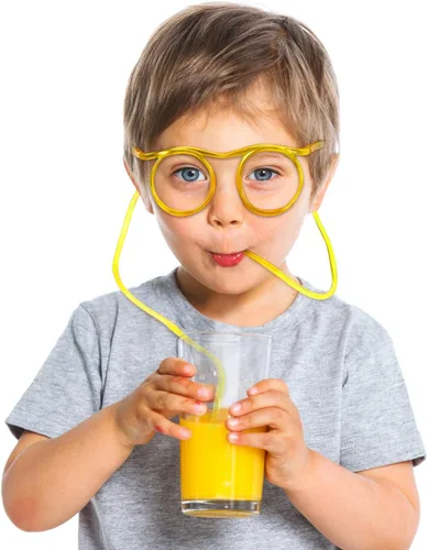 Vista 4 de 8 vasos de paja tontos, pajitas locas y divertidas, novedosas gafas para beber para reuniones anuales, fiestas divertidas, cumpleaños, varios