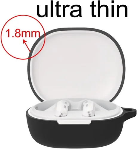 Vista 4 de Compatible con redmi Buds 4 Lite - Funda protectora a prueba de golpes, compatible con carga inalámbrica (negro-blanco)