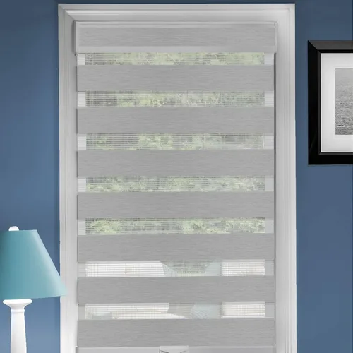 Vista 6 de Achim Home Furnishings persiana sin cuerda Celestial Sheer - Pantalla de doble capa Elevación inalámbrica y cobertura de ventana de control