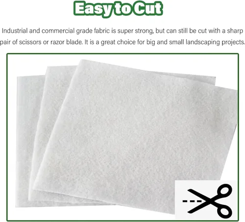 Vista 6 de 5oz Heavy Duty Non-Woven Geotextile Fabric for French Drain, Driveway, Soil Stabilization & Weed Control(White,1mx2m/3.3ftx6.5ft)