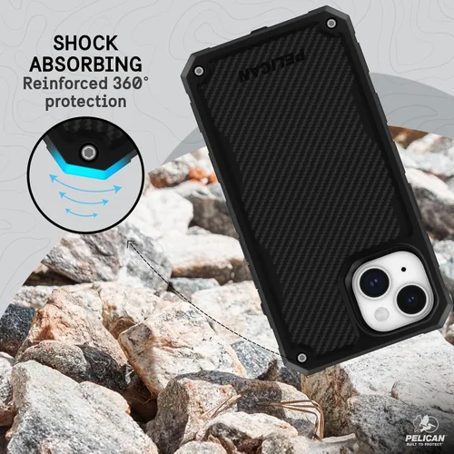 Vista 7 de Pelican Shield Series - Funda para iPhone 13/14 de 6.1 pulgadas [compatible con MagSafe] [protección contra caídas de grado militar de 21 pies]
