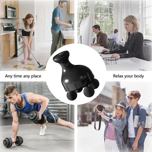 Vista 8 de DEITY 4 Heads Handheld Massage Gun Deep Tissue, Electric Body Massager, Percussion Muscle Massager for Easing Shoulder and Back Tension, with