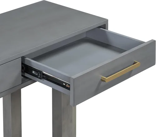 Vista 7 de Quarte Elegante mesa consola con tres cajones de almacenamiento, mesa de sofá extra larga para entrada, pasillo, sala de estar, vestíbulo, pasillo