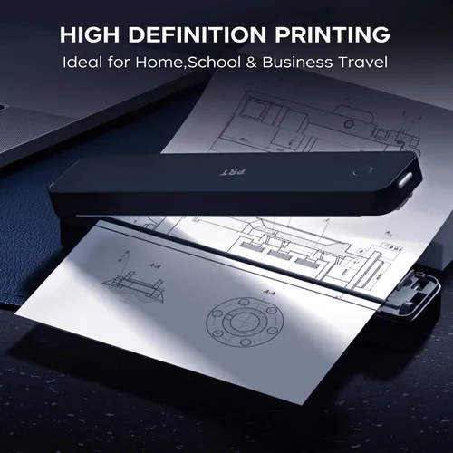 Vista 4 de PRT Impresora portátil térmica portátil, impresora Bluetooth sin tinta para Negro espacial