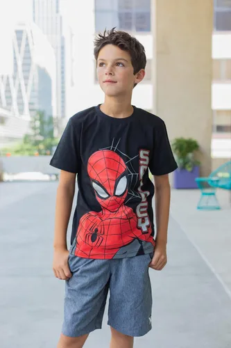 Vista 5 de Marvel Spider-Man - Paquete de 4 camisetas sin botones para niños pequeños a grandes