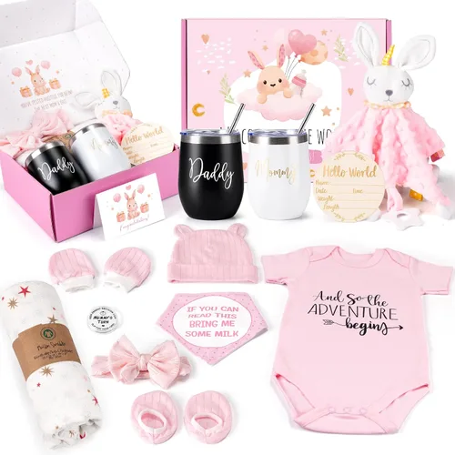 Vista 9 de Regalos para nuevas mamás para mujeres, regalo de embarazo de lujo para nuevos padres, regalos de revelación de género, juegos de regalo para bebés