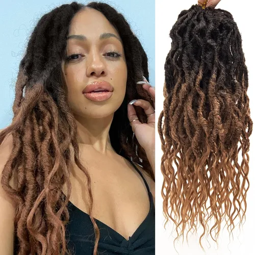 Vista 11 de Rizos de cabello sintético tejido en crochet de 16 pulgadas, 8 paquetes, Rizos de cabello tejido en crochet pre-enlazados con extremos rizados