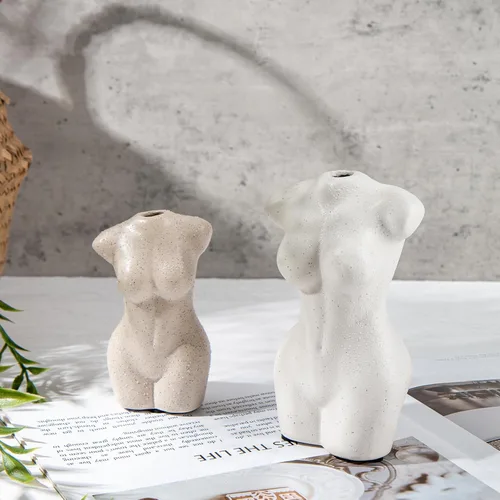 Vista 5 de Briful Mini jarrón de cuerpo – Decoración de estante de forma femenina, escultura en forma de cuerpo, bonito jarrón de flores para decoración