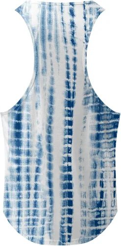 Vista 4 de EELHOE Camisetas sin mangas para hombre, de algodón, casual, estampado de acuarela, ajuste holgado, cuello en V, sin mangas, chaleco básico de verano