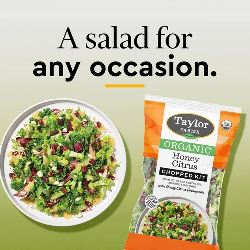 Vista 3 de Taylor Farms, kit de ensalada picada orgánica de miel y cítricos, 8.8 onzas
