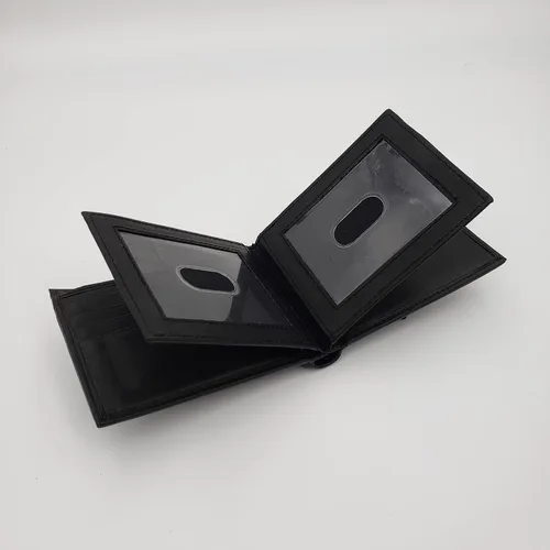 Vista 4 de AG Wallets - Cartera de cuero plegable con doble solapa central para hombre, con 3 ventanas de identificación, capacidad para 12 tarjetas