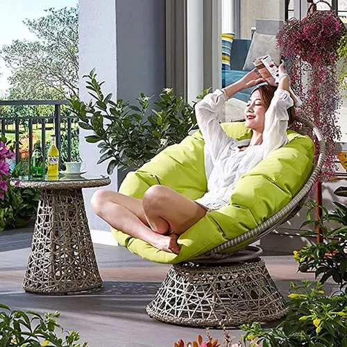 Vista 6 de HUHJYUGE Cojín de asiento para cesta colgante de 16 x 16 pulgadas, cojín para silla de columpio suave, cojín redondo para silla de huevo colgante