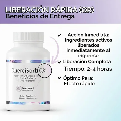 Vista 4 de Tesseract QuerciSorb QR, suplemento de quercetina, 350 mg, 90 cápsulas Liberación rápida, antioxidante y apoyo inmunológico, absorción avanzada