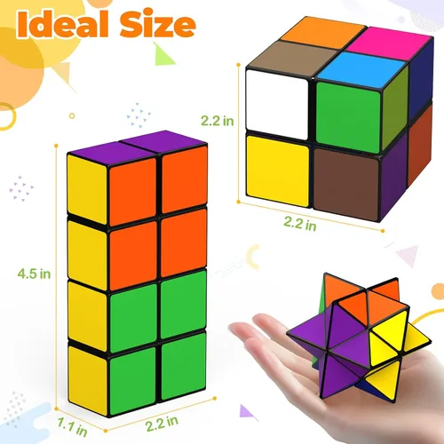 Vista 7 de Star Cube - Juego de cubos mágicos, cubo Yoshimoto 2 en 1 para niños y adultos, juguete para niños y niñas de 8 a 12 años