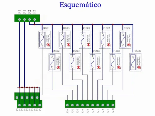 Vista 5 de Placa de módulo de fusible de distribución de energía de 10 posiciones para montaje de tornillo, para 5 a 32V