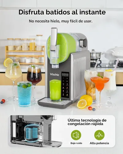Vista 2 de Máquina de granizado: Máquina de Granizado para uso doméstico con 7 programas preestablecidos y función de limpieza automática, fabricante de Plata