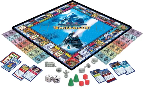 Vista 2 de MasterPieces Opoly Juegos de mesa - The Polar Express Train Opoly - Juegos de mesa con licencia oficial para adultos, niños y familia