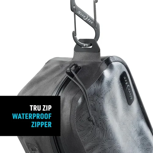 Vista 3 de Nite Ize Runoff Cubo de embalaje pequeño impermeable, bolsa de viaje impermeable IP67, bolsa seca con compresión, carbón