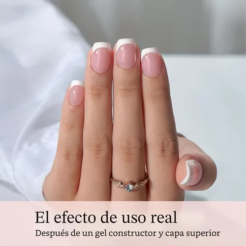 Vista 3 de BTArtboxnails XCOATTIPS Puntas de uñas francesas - Puntas de uñas cuadradas extra cortas con gel de uñas, dúo protector francés, lámpara de uñas