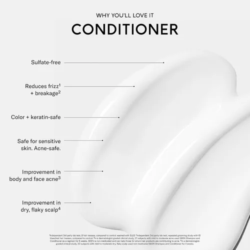Vista 3 de SEEN Acondicionador, sin fragancia, acondicionador para el cabello no comedogénico, desarrollado por dermatólogos, seguro para pieles sensibles