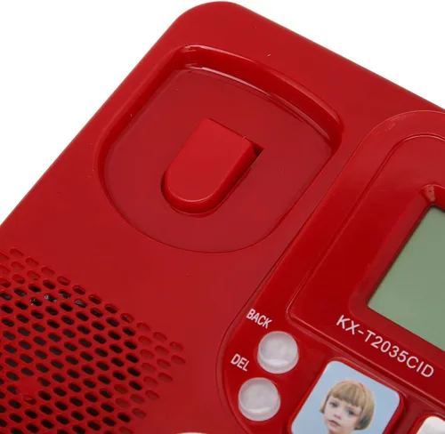 Vista 4 de Teléfono fijo con cable, teléfono con memoria fotográfica de marcación de manos, teléfono de escritorio amplificado para personas mayores