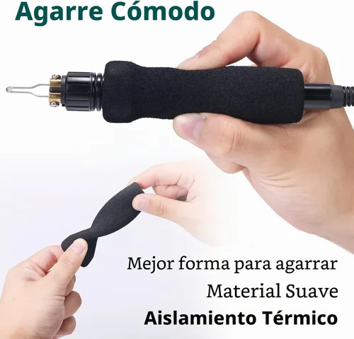 Vista 6 de Estación de herramienta de pirografía YIHUA 939D-VII, kit de pluma de quema de madera 2 en 1 de punto sólido 200~480°C