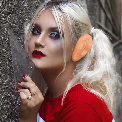Vista 7 de Boao 3 pares de orejas falsas gigantes, de látex, orejas falsas, divertidas, disfraz de orejas gigantes, para Halloween, cosplay, accesorios
