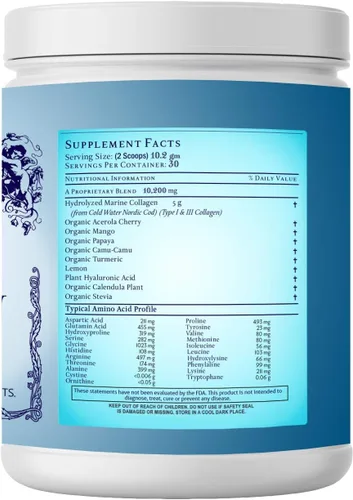 Vista 2 de Colágeno marino de Catie's - Colágeno capturado silvestre prémium (tipo 1 y 3) de bacalao nórdico de agua fría con vitamina C a base de plantas