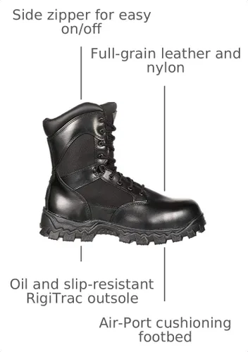 Vista 3 de ROCKY Botas militares y tácticas Rkyd011 para hombre Negro