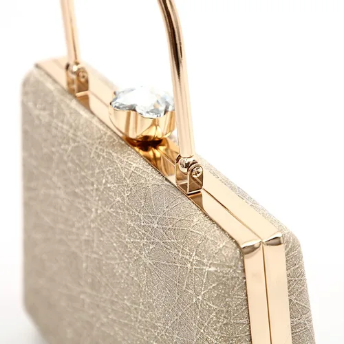 Vista 4 de Pequeñas bolsas de fiesta de noche para mujer bolso de mano brillante bolso de mano bolso de hombro cadena desmontable medallón de diamantes