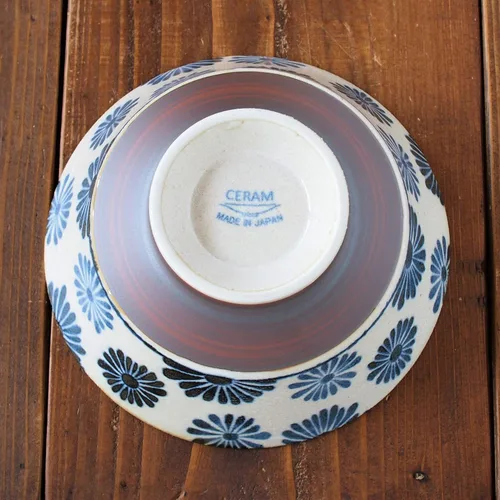 Vista 9 de Minorutouki mino ware PAIKAJI cuenco de fideos antitipo flor φ7.2×H3.6in 16.58oz
