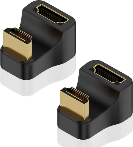 Vista 9 de Poyiccot Adaptador HDMI en forma de U de 8 K, 48 Gbps 8K a 60 Hz, ángulo descendente de 180 grados HDMI macho a hembra, extensor de adaptador