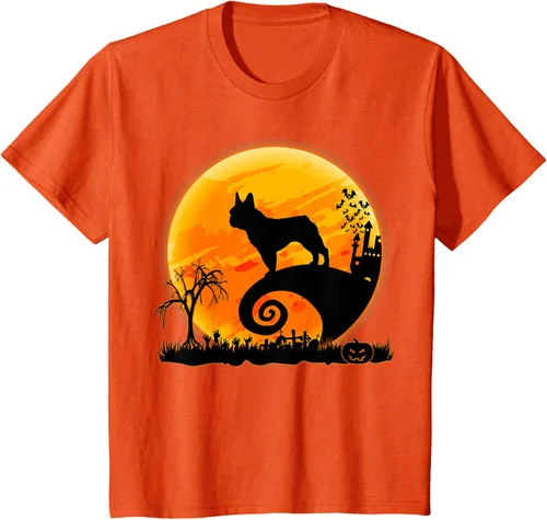 Vista 76 de Camiseta divertida de disfraz de Halloween para perro y luna de Bulldog francés, Negro, S
