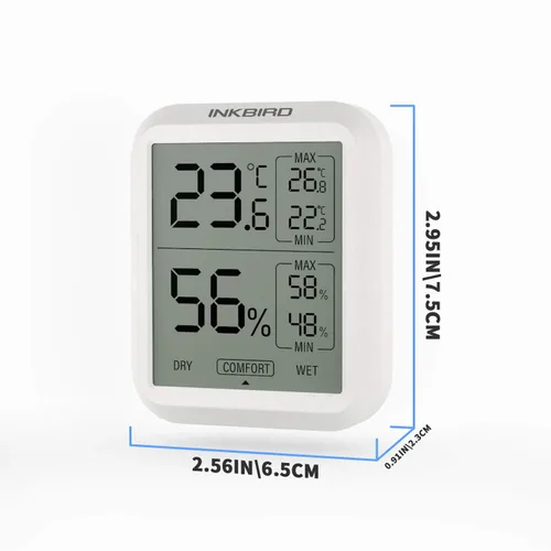 Vista 4 de Inkbird Termómetro Digital e Higrómetro, monitor de Temperatura y Humedad