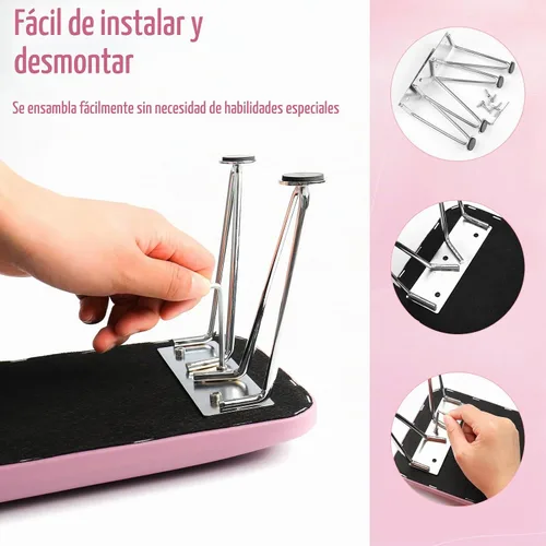 Vista 6 de Reposabrazos para uñas, reposabrazos de cuero de microfibra para uñas acrílicas, mesa de descanso de brazos con cojín de almohada para manicura