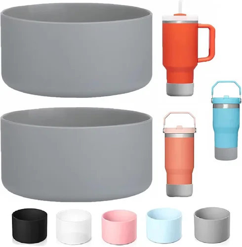 Vista 7 de 2 fundas para botas Stanley Cup de 40 oz 30 onzas con asa, botas de silicona para vasos IceFlow Flip de 20 oz 30 onzas, cubierta inferior protectora