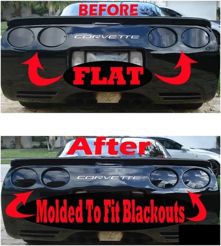 Vista 3 de Corvette - Kit de apagón acrílico para luz trasera, 3er freno, 7 unidades: 1997-2004 C5 y Z06