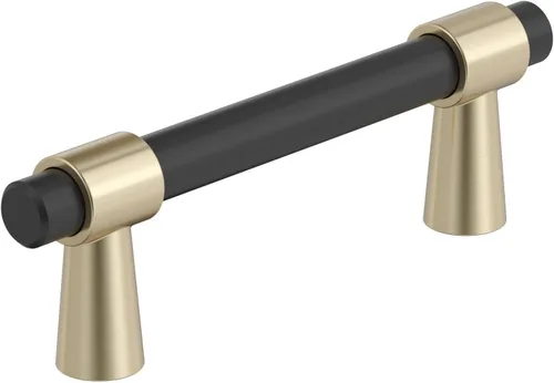 Vista 10 de Amerock BP37385FBCZ Tirador de gabinete negro mate/bronce champán Manija de gabinete de 3 pulgadas (76 mm) de centro a centro Mergence