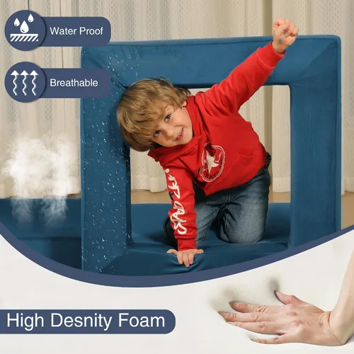 Vista 4 de Edbuosy Sofá modular de 22 piezas para niños, sofá infantil para sala de juegos, dormitorio, sala de estar, sofá infantil para inspirar creatividad