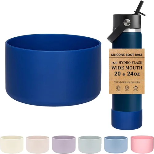 Vista 11 de HEYSKAY Funda Protectora de Silicona para Botellas de Agua Hydro Flask de Boca Ancha de 12oz 16oz 18oz 21oz 24oz Protector de Fondo y Otras Botellas